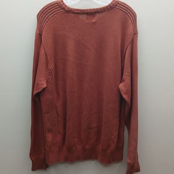 Vintage 90's Timberland 100% Cotton Knit Crew Neck Sweater Long Sleeve Rust XL - Picture 2 of 5